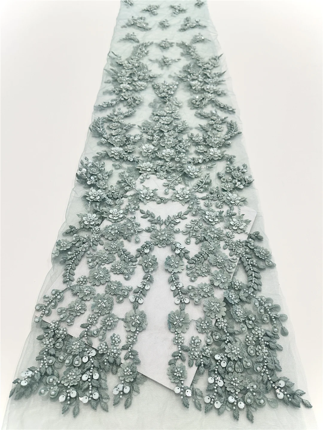 High Quality African Lace Fabric 2025 Beads d French Net Sequins Fabric Sewing Embroidered Tulle Nigerian Lace Fabric 5YardsSHIT