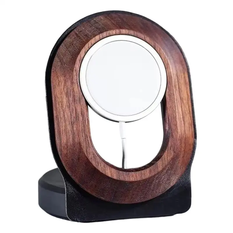 

【ФЕРИТИЙ!】Мобильная подставка для беспроводной зарядки, настольный компаньон, магнитный кронштейн из орехового дерева