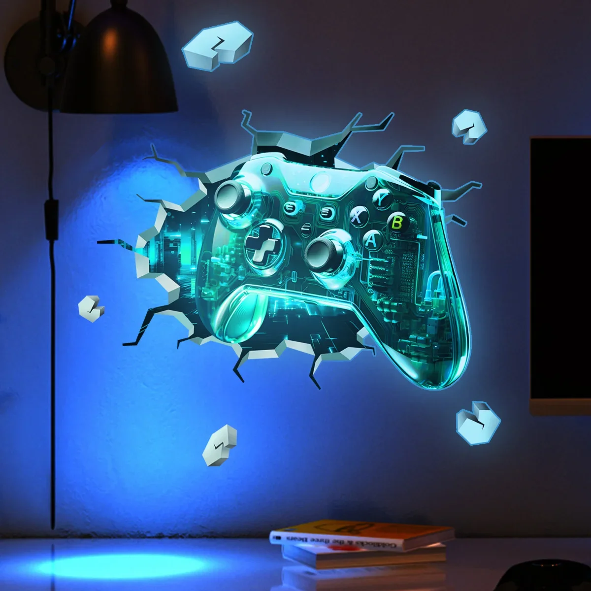 Glow in The Dark Luminous Wall Sticker Cosmic Starry Sky Game Handle Gaming Zone Video Game Decor for Living Room