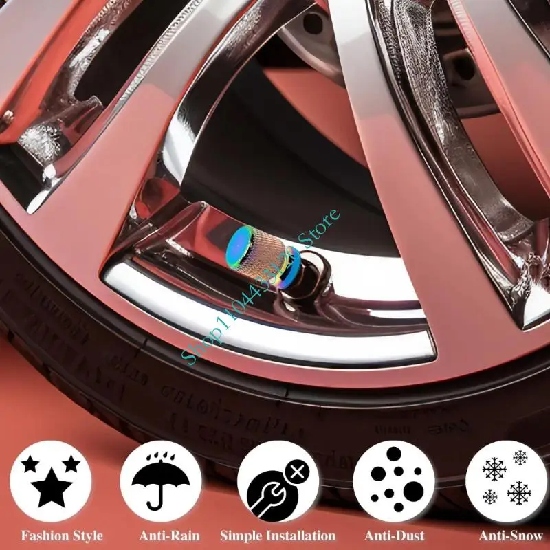 0XXD 2pcs/4pcs Colorful Valves Stem Cap Cover Enhances Protects Valves Universal for Multiple Automobiles Vehicle Types