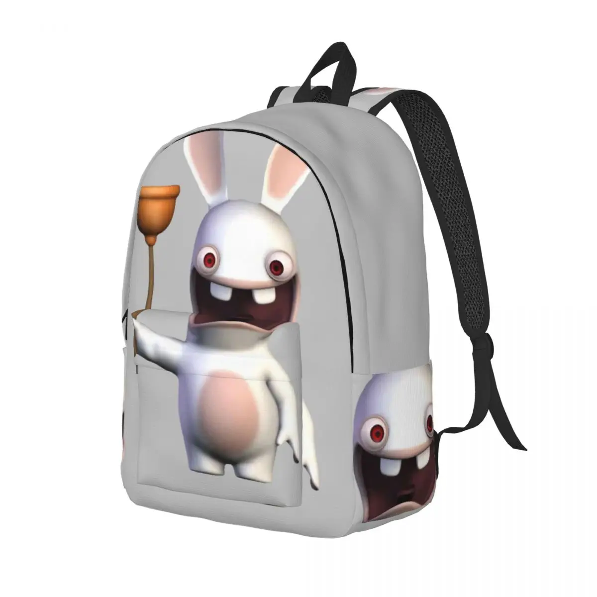 Fight Schoolbag R-Rabbids Invasion Ladies Solid Hiking Birthday Gift Zipper Closure Bookbag