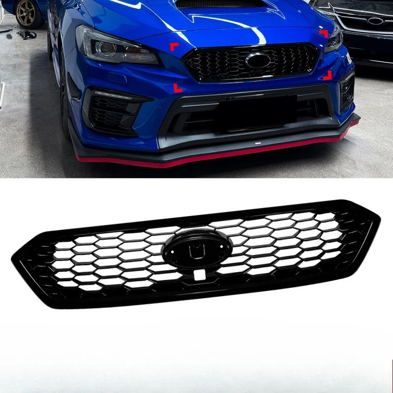 

For Subaru WRX STI VA 2017 2018 2019 2020 2021 Front Bumper Middle Grille Exterior Trim Gloss Black Car Replacement Accessories