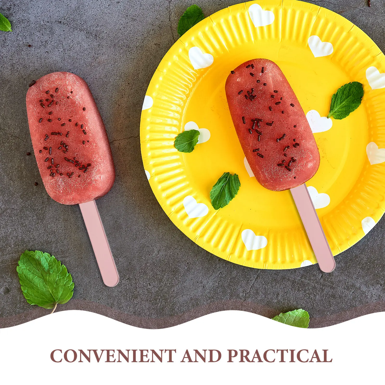 50 Pcs Ice Cream Candy Making Sticks Dessert Acrylic Cakesicle Pop Baking Lollipop Pops Colourful