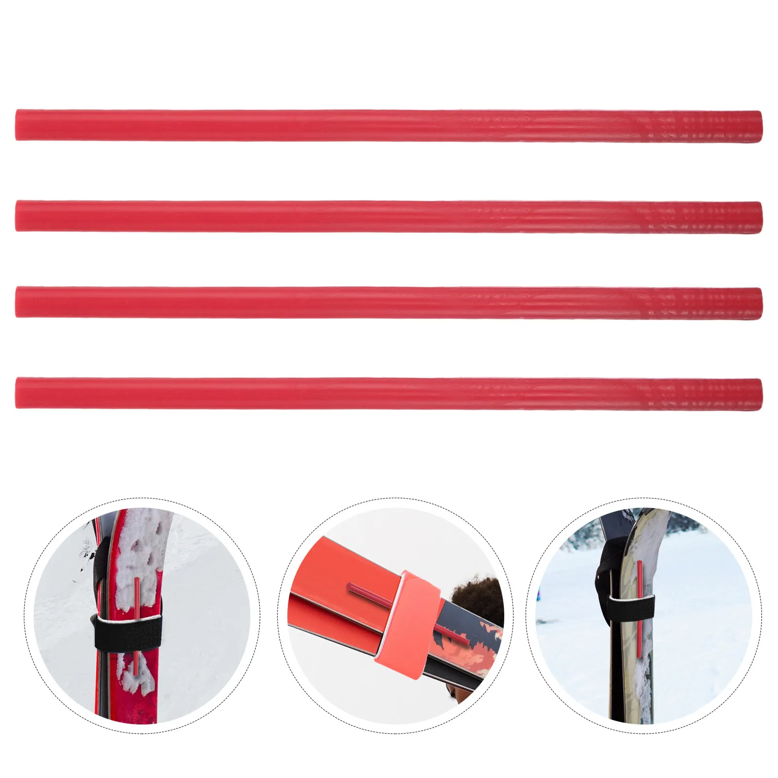 

4Pcs Snowboard Base Repair Sticks Red Wax Kit Ski Snowboard Tuning Equipment Quick Protective Kit