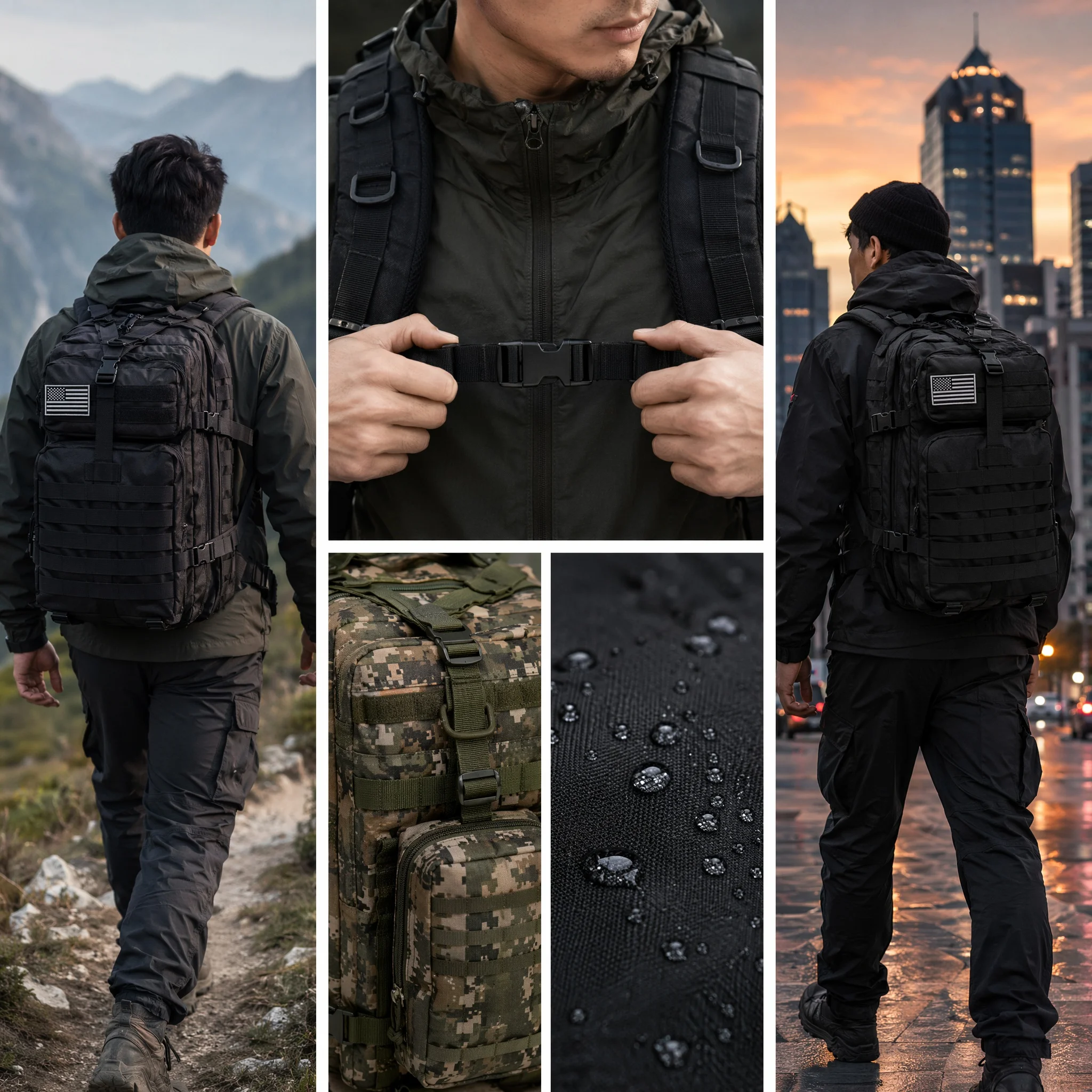 Classic Tactical Backpack With Large Capacity For Hiking And Travel_voghion.com