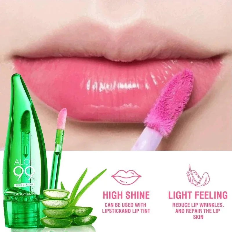 Lápiz labial de Aloe que cambia de Color, Bálsamo hidratante a largo plazo, cálido, barato, coreano, maquillaje, brillo, aceite, cuidado