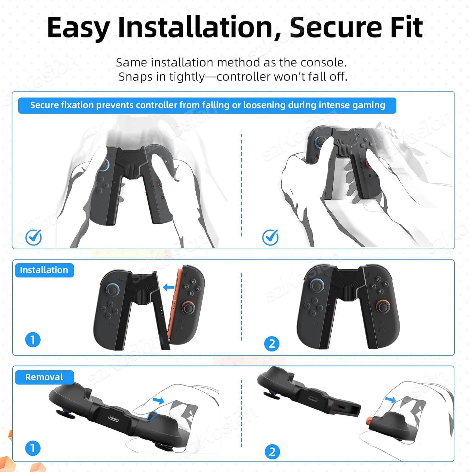 قبضة شحن لمقبض وحدة التحكم Switch 2 أثناء الشحن، حامل مريح على شكل حرف V لملحقات ألعاب Switch2