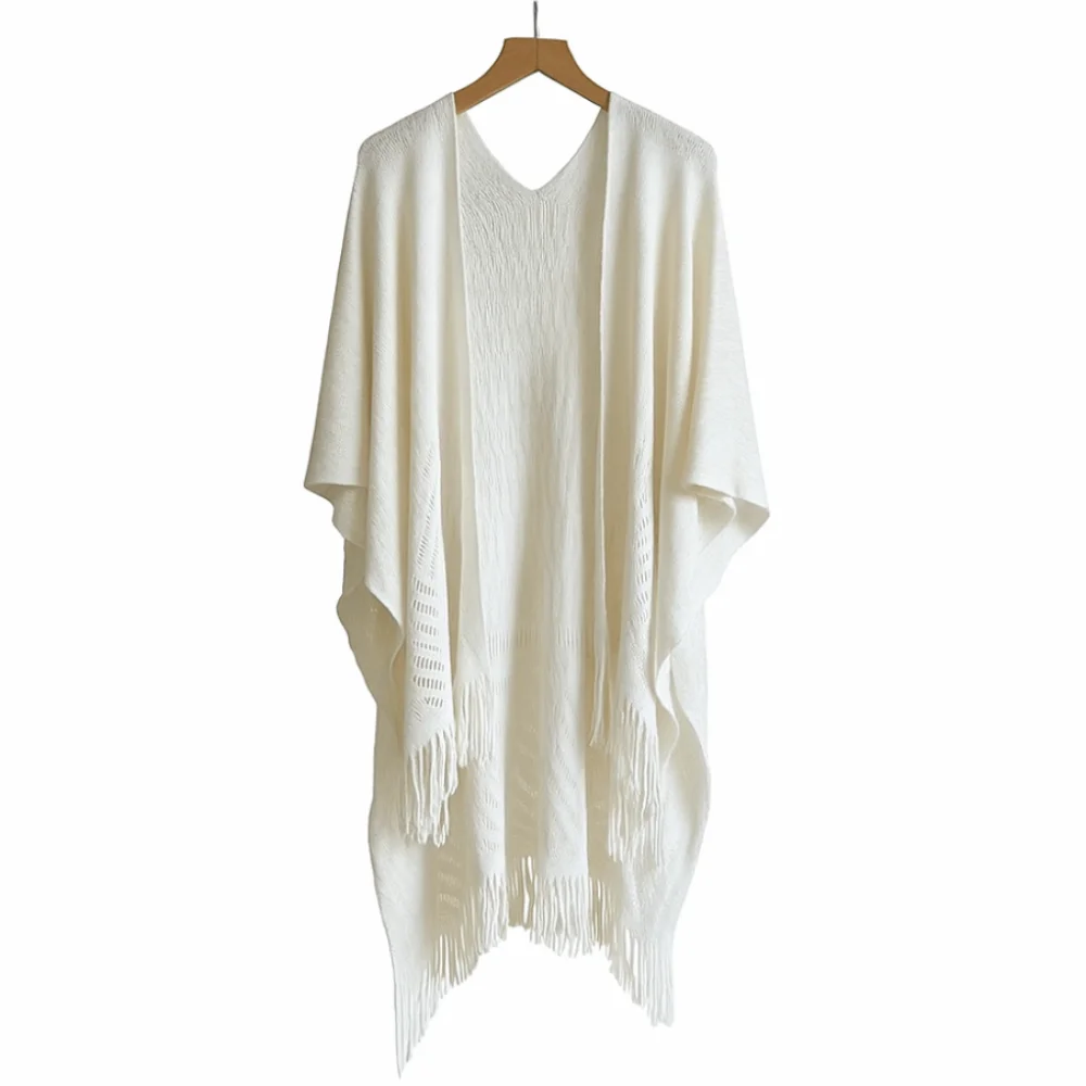 

Elegant Poncho Shawl Hollowed Out Ethnic Ethnic Style Cloak Bohemian Style Travel Photography Shawl