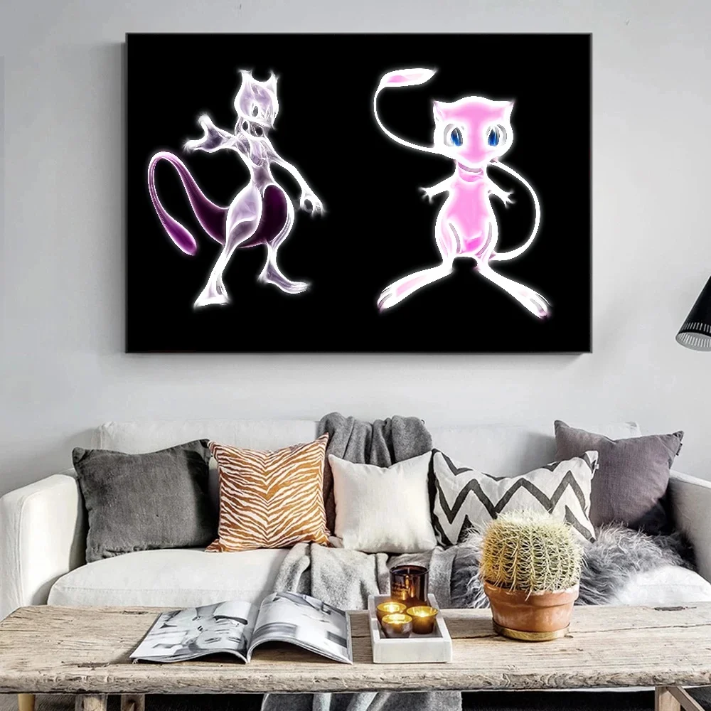 Japanische Manga Pokemon Mewtwo Accessoires Weihnachts geschenk für Kinder malen Leinwand Aufkleber und Poster Home decoration Kunstwerk