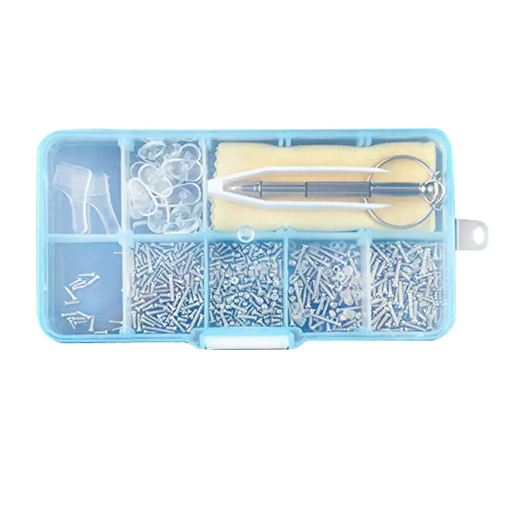 

Glasses Accessories Kit Self-Repairing Stainless Steel Screws 100 Specs Nose Pads Eyewear Repair Maintenance Tool