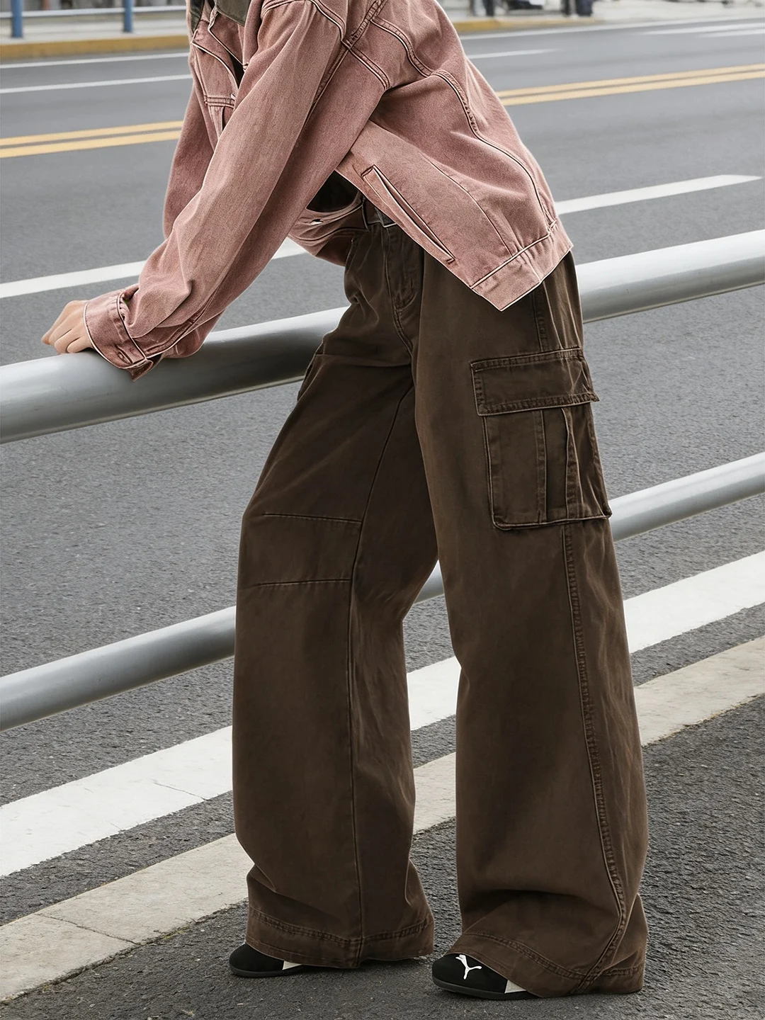 

Men's Winter Casual Wide Leg Pants Knife Workwear Trousers American Decoded Logging Pants Straight Cut Trousers