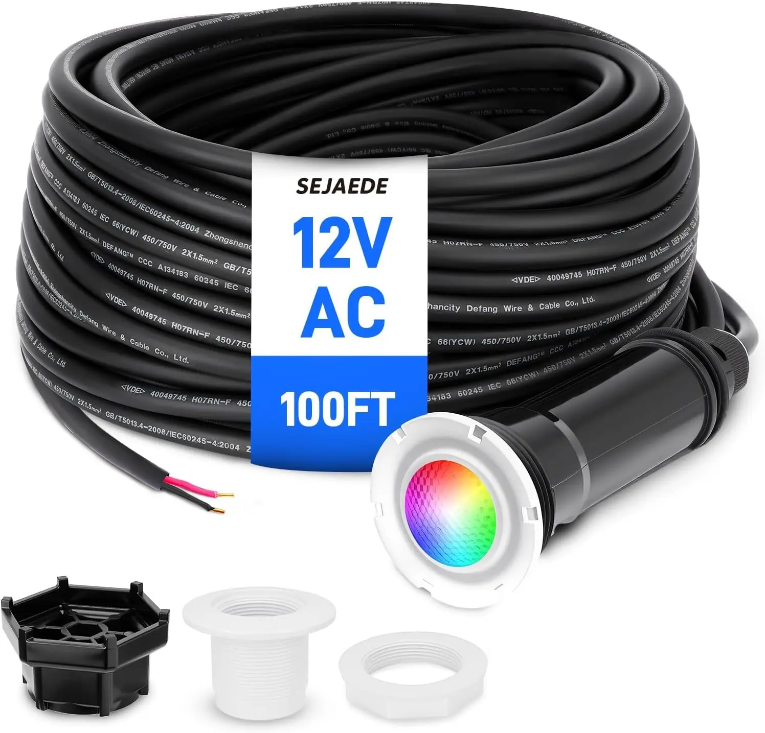 1.5 Inch LED Pool Light for Inground Pool Compatible with Pentair GloBrite, 12V AC RGB Color Changing Swimming Pool Lights Repla