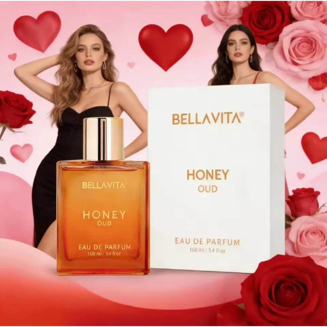 

BellaVita Honey OUD Perfume for Women & Men 100ml Vanilla, Bergamot & Patchouli Notes Long-Lasting Arabian Unisex Perfumes