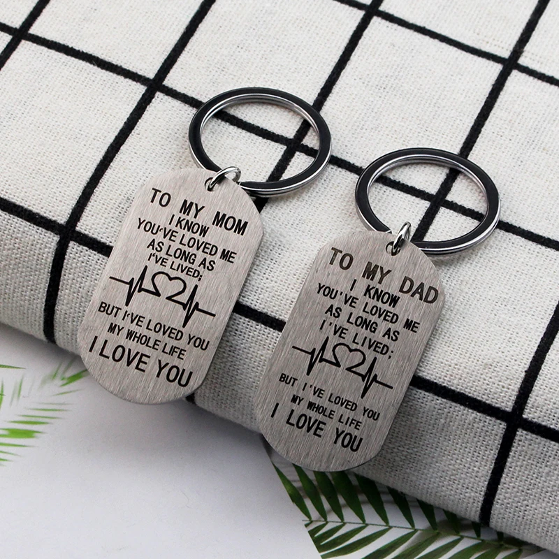 Handgefertigter inspirierender Anhänger aus Edelstahl „To My DAD I LOVE YOU“-Tag-Anhänger-Halsketten, Vater, Muttertag, DIY-Schmuck, Geschenk