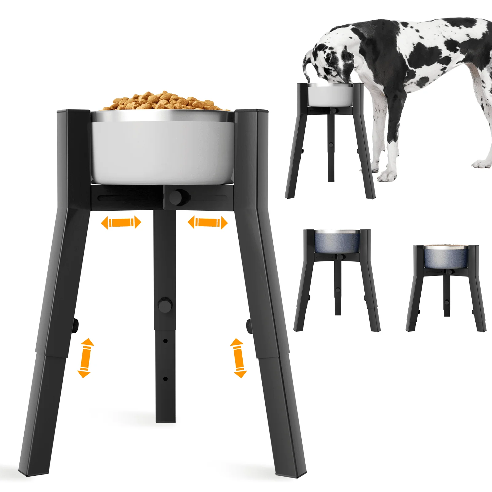 Raised Dog Bowl Stand for Medium & Large & Extra Large Dogs,Metal Tall Dog Food Stand,Adjustable Wide 7-11\