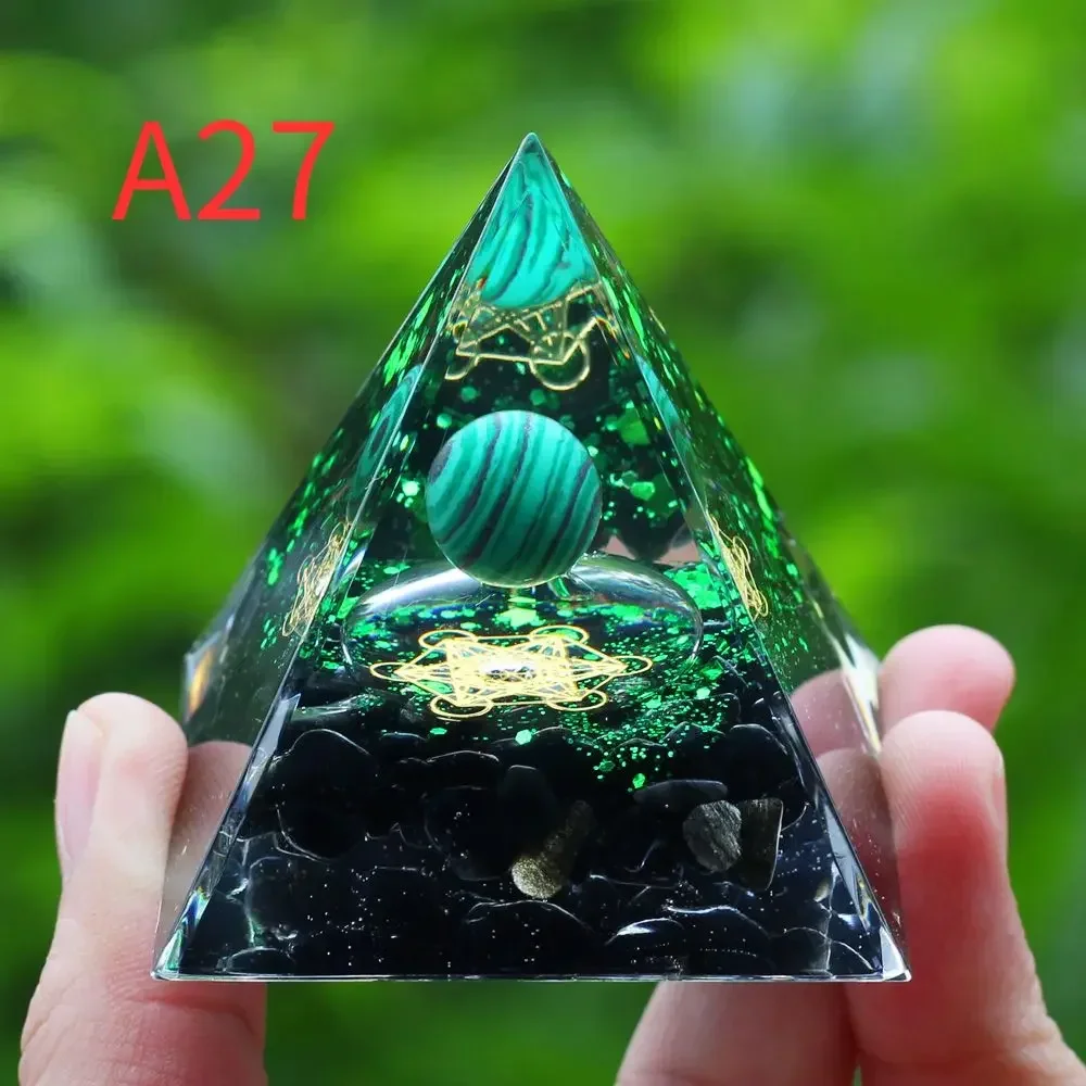 Pirámide de Orgón de Cristales Naturales, Generador de Energía, Amatista, Peridoto, Reiki, Chakra, Herramienta de Meditación, Decoración para Habitaciones, Regalos de Navidad