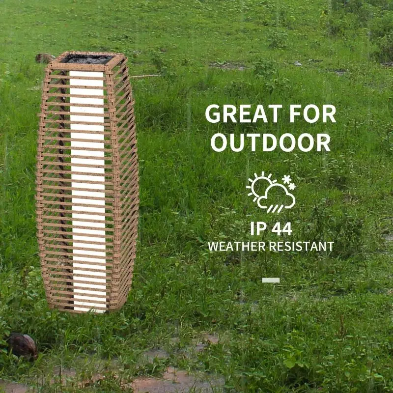 

For Solar Floor Lamp, Outdoor Rattan Garden Lantern Pathway Light & Decorative Driveway Lighting with Auto On/Off LED Lights for