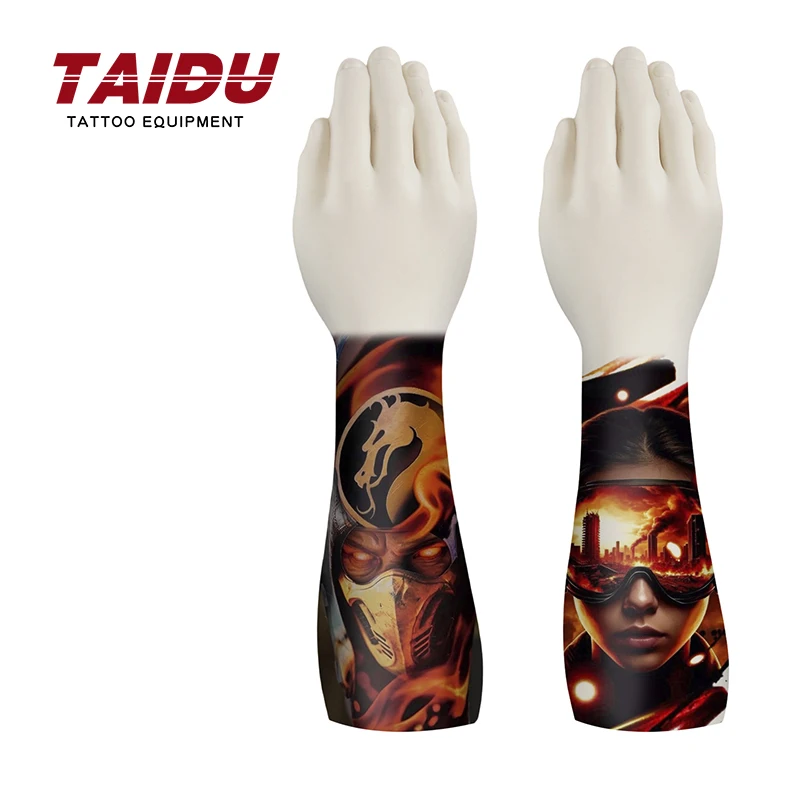 TAIDU New Silicone Arm Tattoo Fake Skin Soft Foldable Silicone Practice Arm Model For Tattoo Beginner Tattoo Equipment
