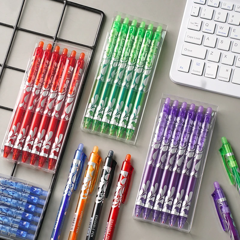 0,5mm Radierbare Gelstifte Set 6 Farben Nachfüllbarer Stift Magische Tinte Radierbarer Stift Abwaschbarer Griff Büro Schreibwaren Schüler Schule Schreibutensilien – Detail 11
