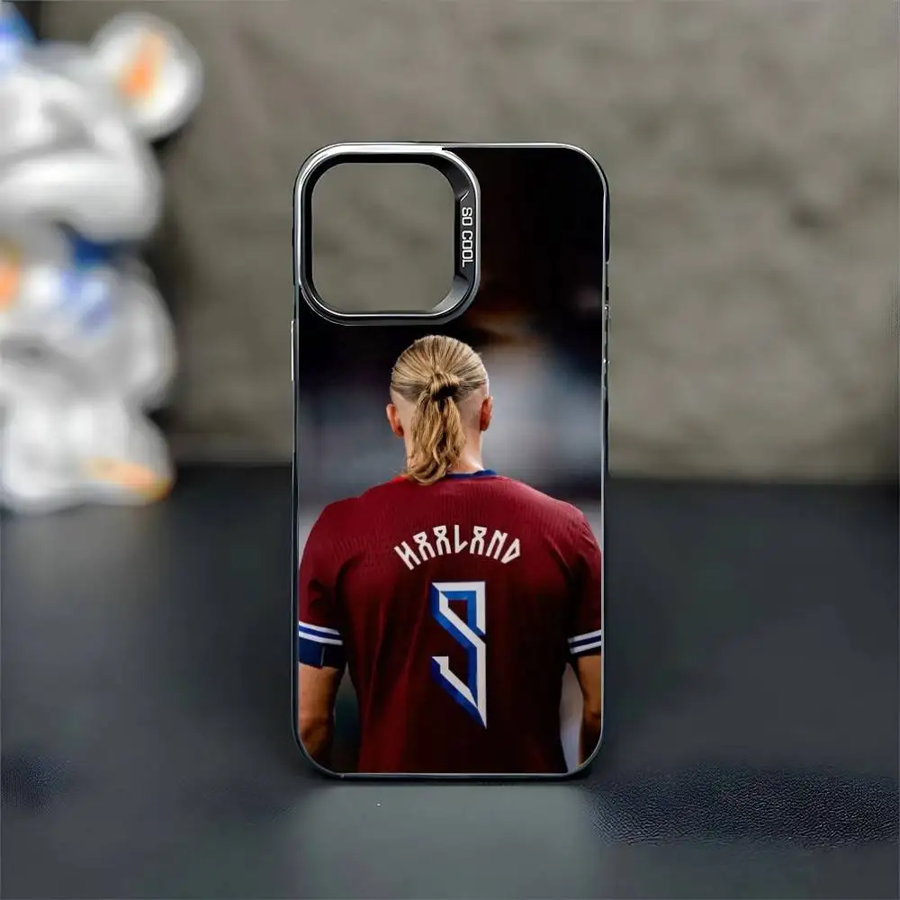 Football E-Erling H-Haaland Phone Case For iPhone17,16,15,14,13,12,11 Plus,Pro Max Black Matte Shockproof Cover - Image 5