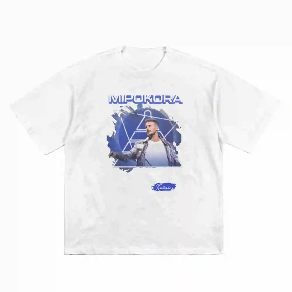 M Pokora Concert Autographed Tour Pyramid Logo Short Sleeve Tee 100% Cotton T-Shirt