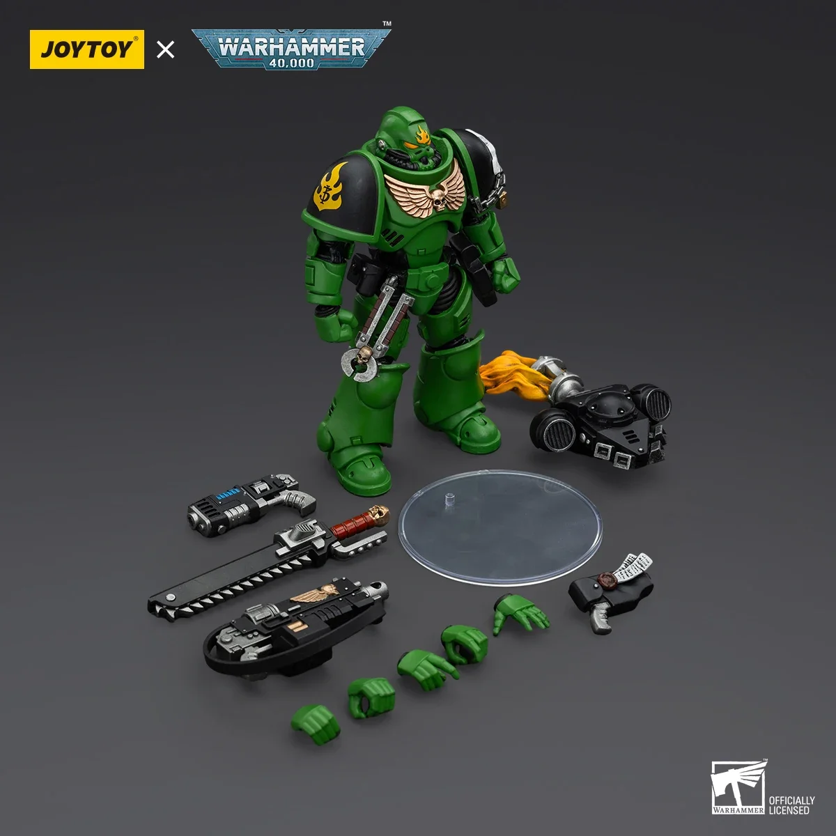 JOYTOY Warhammer 40 K 1/18 ตัวเลขการกระทํา Salamanders Intercessors จ่าสิบเอก Tsek'gan คอลเลกชันอะนิเมะทหารชุดของเล่นเด็กของขวัญ