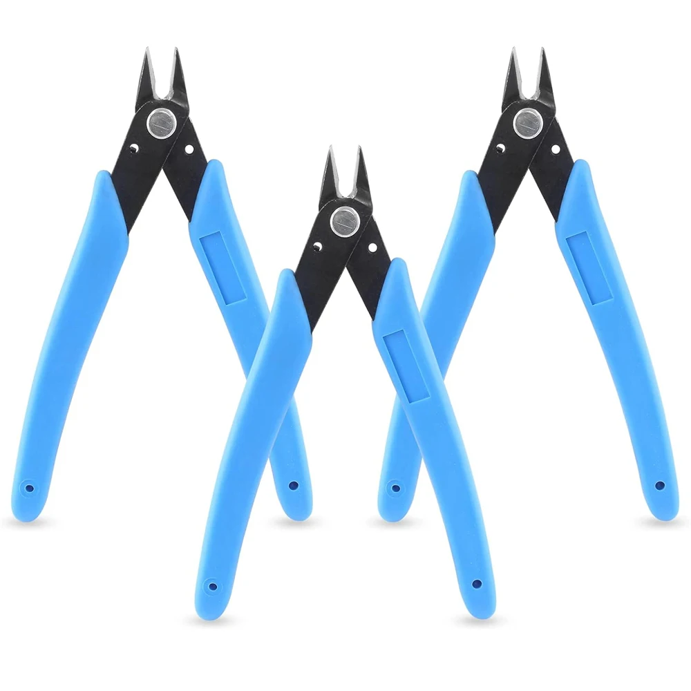 5inch Micro Cutter,Diagonal Cutters Mini Wire Snippers Flush Wire Cutters,Zip Tie Cutters 3 Pcs for Cutting Electronics