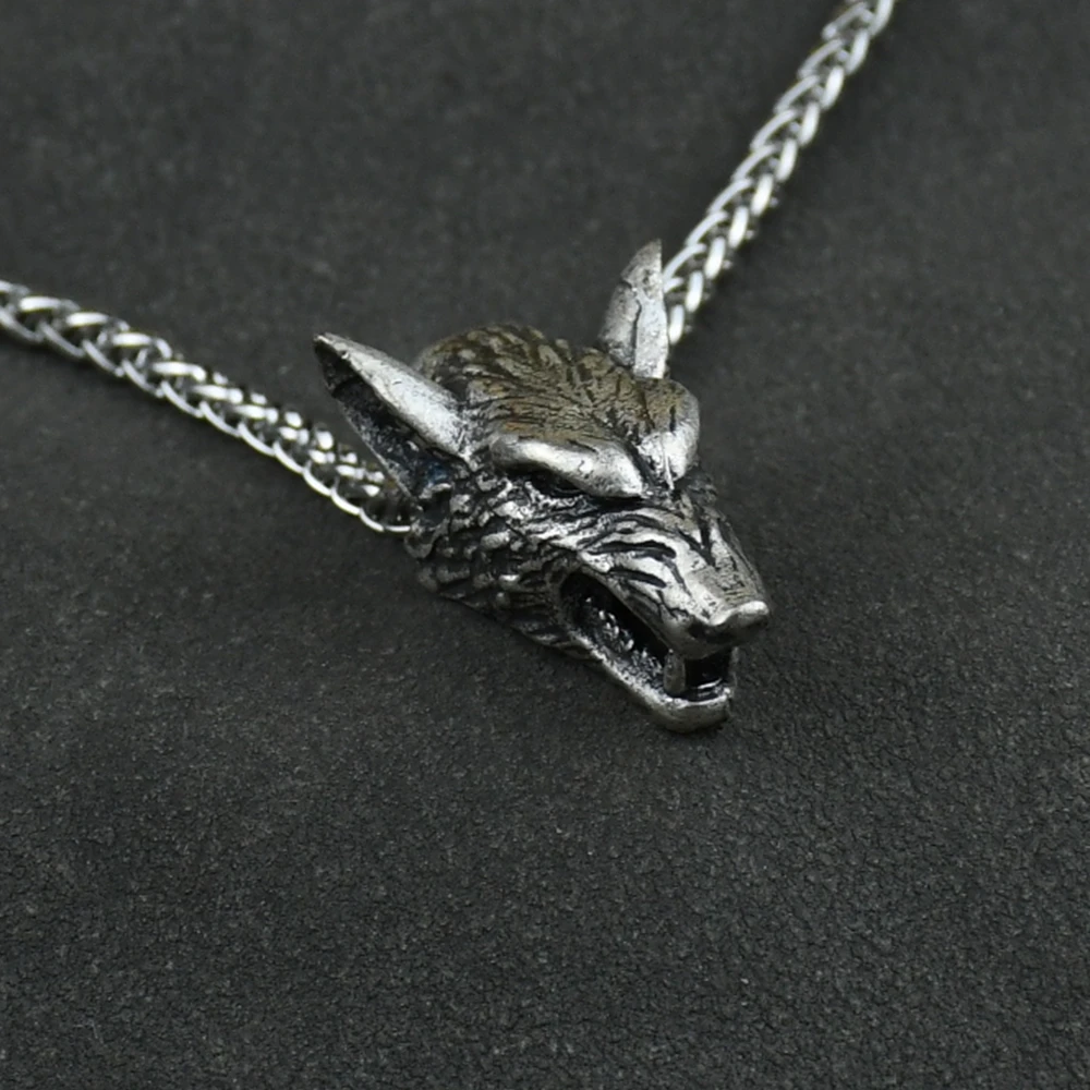 Viking Wolf Head Necklace Pendant Norse Viking Amulet Men Women Original Animal Jewelry