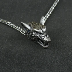 Viking Wolf Head Necklace Pendant Norse Viking Amulet Men Women Original Animal Jewelry