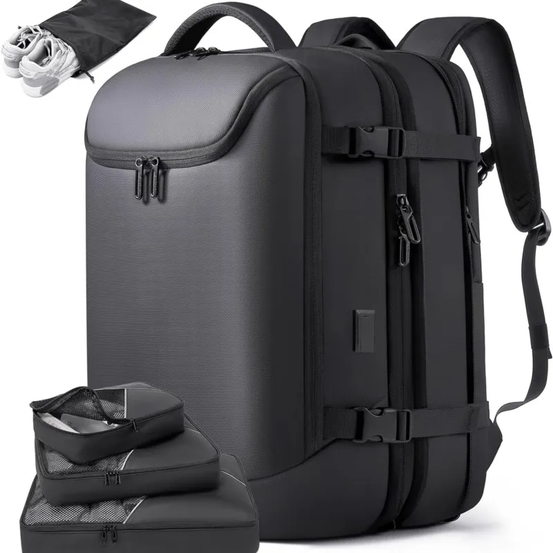 

40L-50L Expandable Travel Backpack with 3 Packing Cubes Fit 17.3 inch Laptop Suitcase Huge Large Capacity Backpack for Men Women
