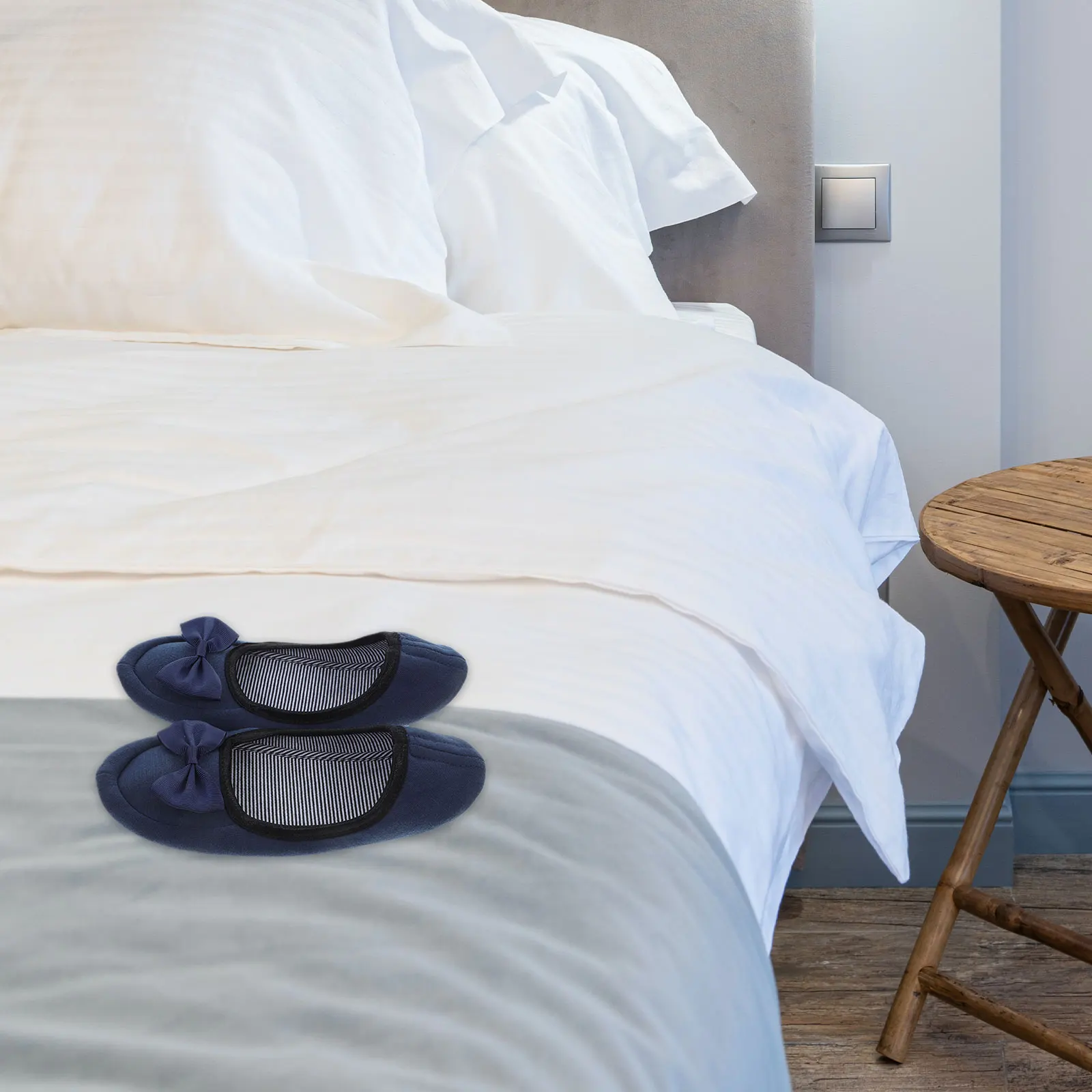 المحمولة 5 سنتيمتر مريحة غير قابلة للطي نعال من القطن النعال زلة النساء السفر للطي متعطل القطن بولي Material المواد