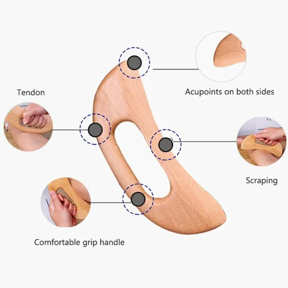 Tablero de raspado de madera Gua Sha, herramienta de masaje, tablero de masaje de Guasha adelgazante, herramienta de terapia de masaje corporal