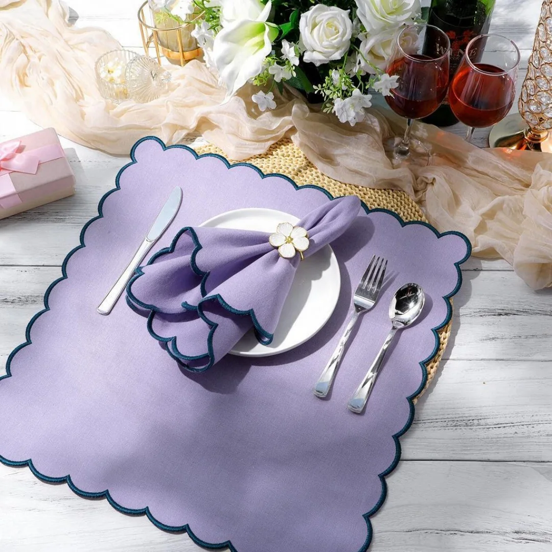 10pcs/lot Cotton Linen Embroidered Napkins Vintage Coffee Shop Handkerchiefmouth Cloth for Home Wedding and Parties Reusable