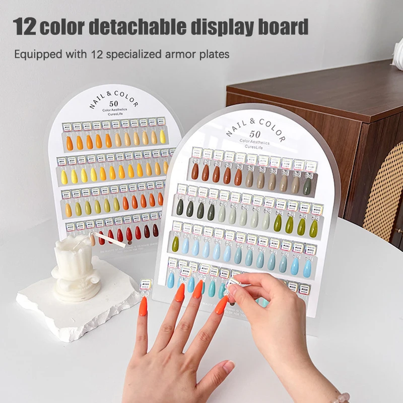 

Magnetic False Nail Tip Display Clear Natural Color Card Polish Gel Stand Board Nail Palette Manicure Nail Glue Practice