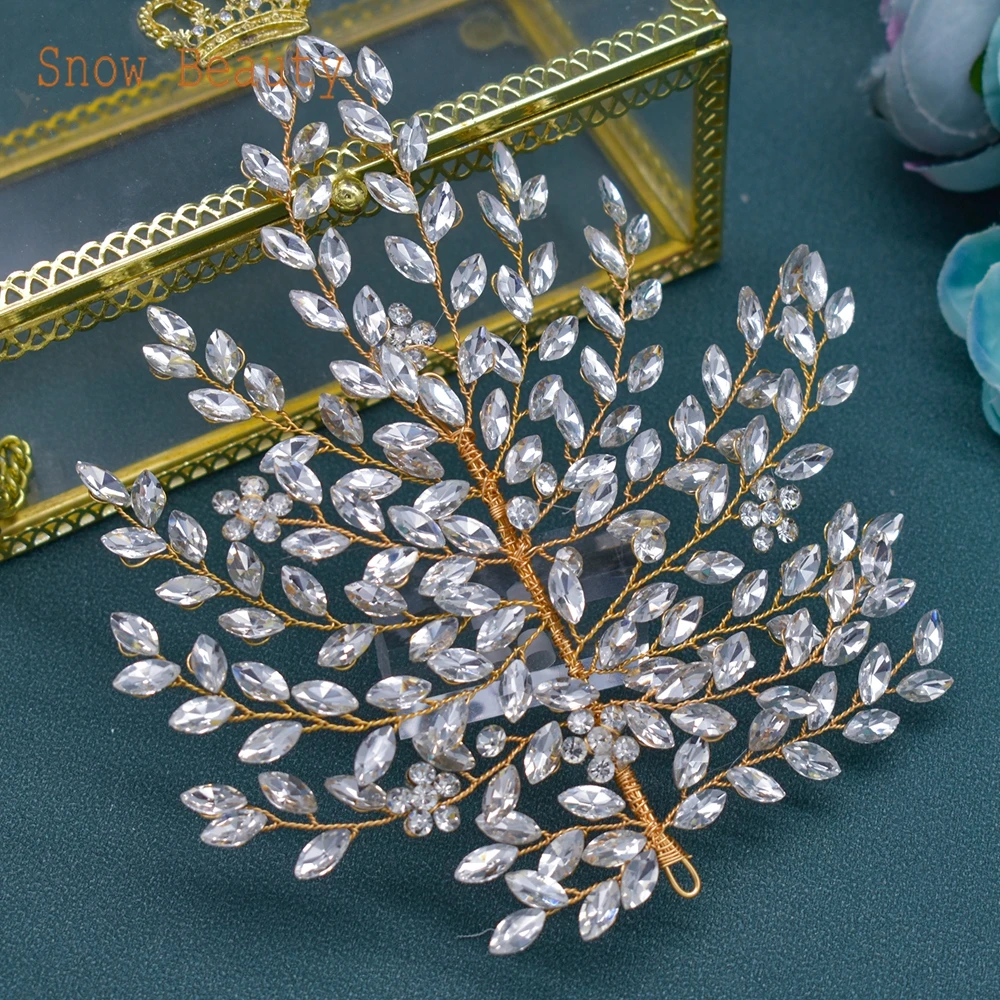 

A320 Wedding Tiaras and Crown Handmade Women Tiara Bridal Hair Ornaments Crystal Flower Headpiece Rhinestone Bride Headwear