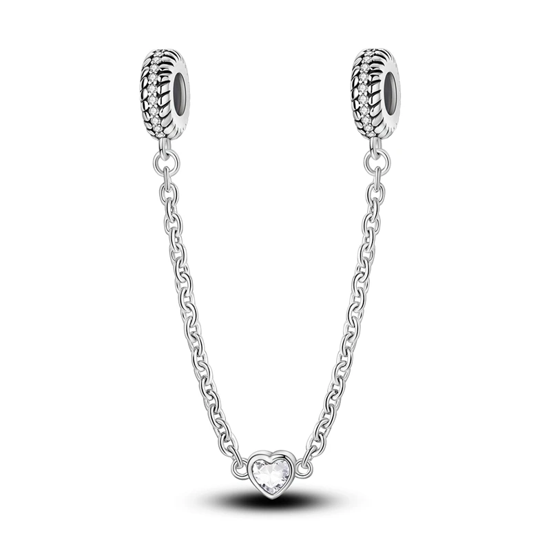 Fit DIY 925 Original Bracelets Guarding Heart Security Chain 925 Silver Charms Pendant DIY Exquisite Anniversary Jewelry Gifts