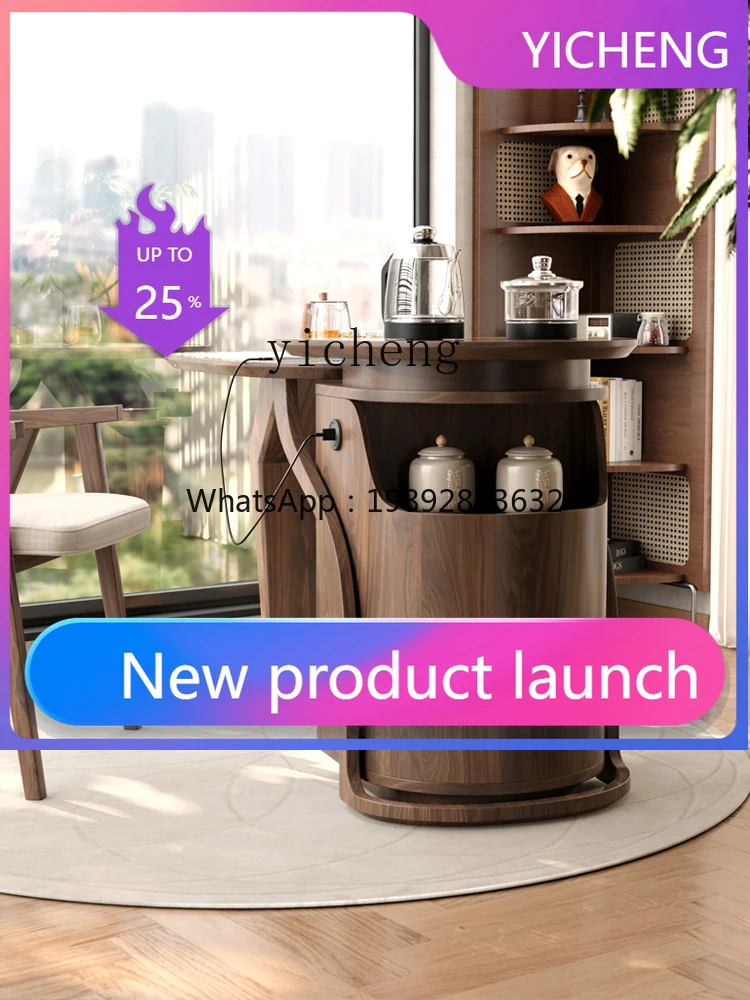 

LYY solid wood balcony tea table household new small apartment modern simple rock slab tea table