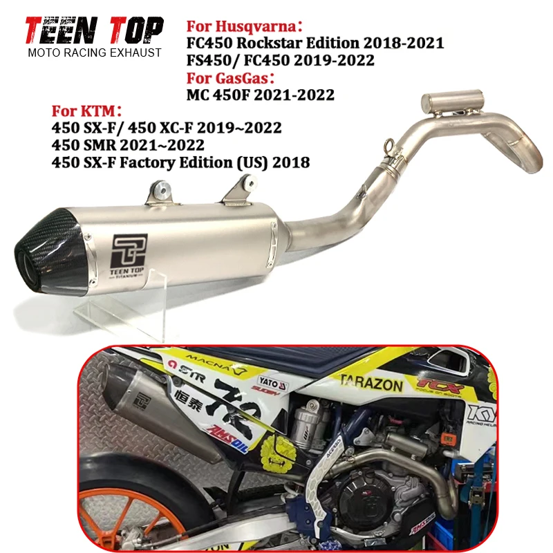 

Ttianium Dirt Bike Exhaust Pipe For Husqvarna FS450 FC450 Full Exhaust System FC450 Rockstar Escape Moto Header Connect Muffler