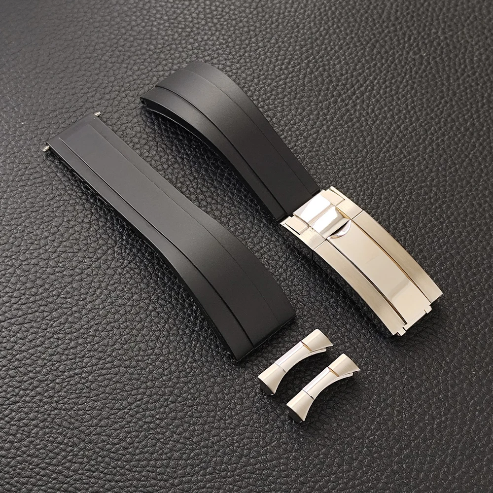 Uhrenarmband passend für 20mm breites VK63-Gehäuse, Uhrenzubehör, 20mm Gummiarmband mit gebogenen Uhrenarmbandenden, Teile für mechanische Uhren – Detail 4