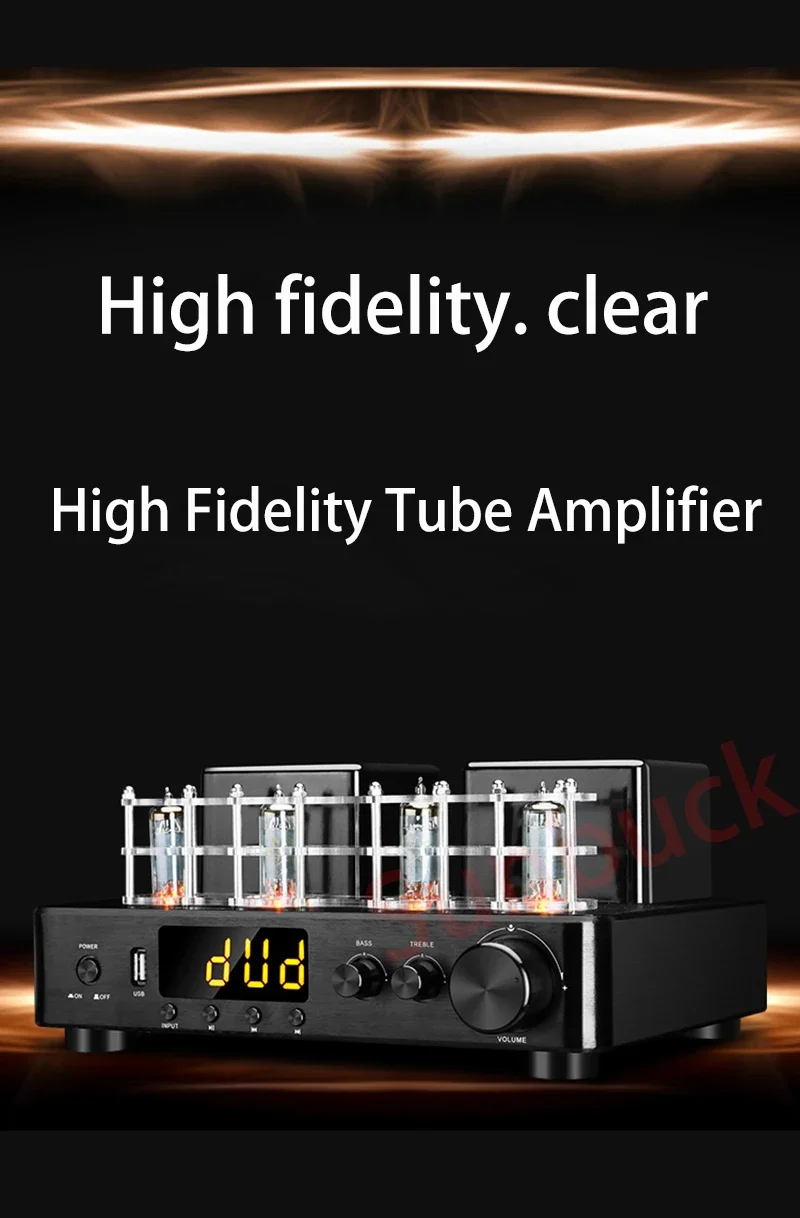 Sunbuck Lossless decoding fiber coaxial Bluetooth hifi 6F2 tube power amplifier 100W 2.0 6F2 vacuum tube power amplifier Preamp