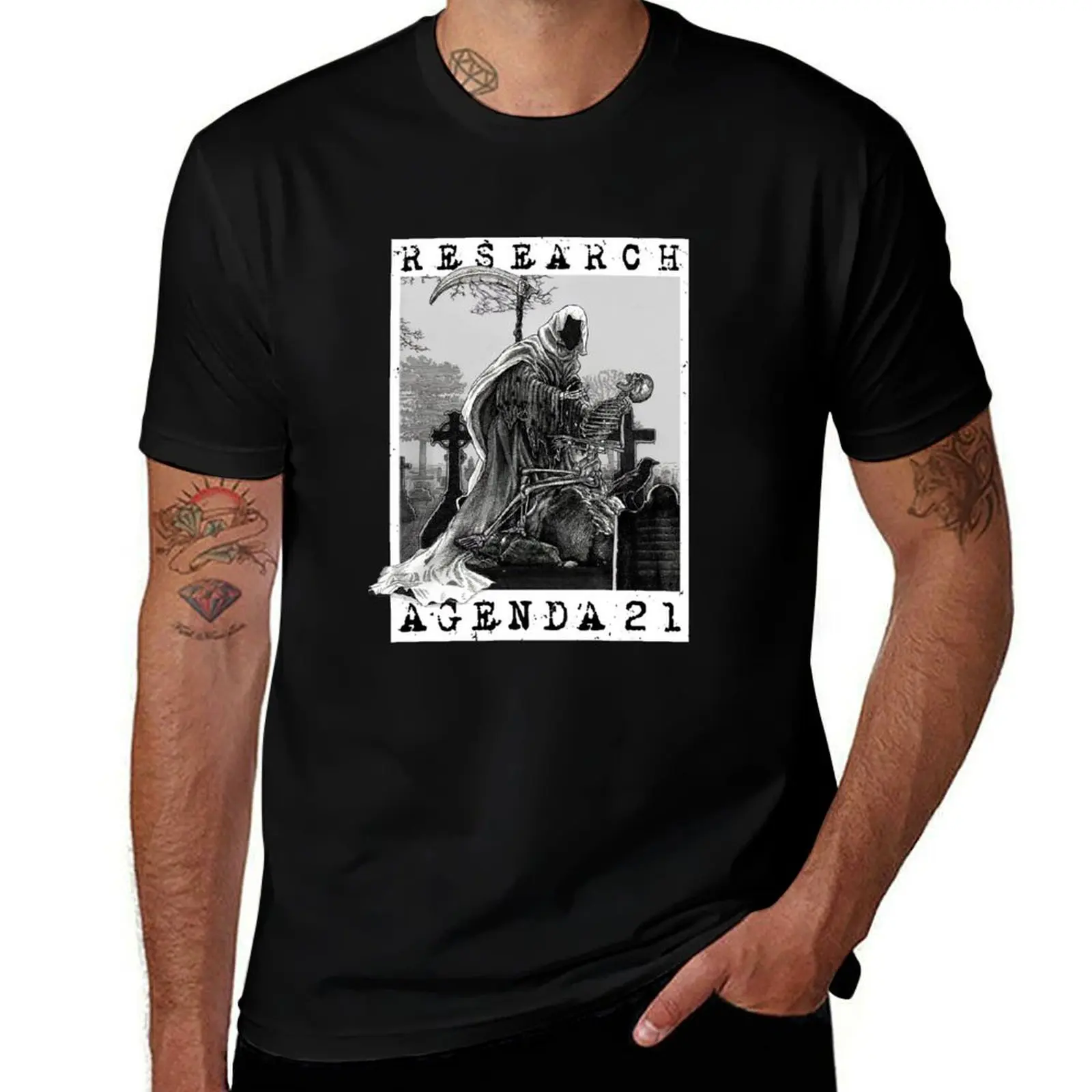 Research Agenda 21 - Depopulation Conspiracy Theory, Population Control T-Shirt Outdoor Activity Sports T-Shirt