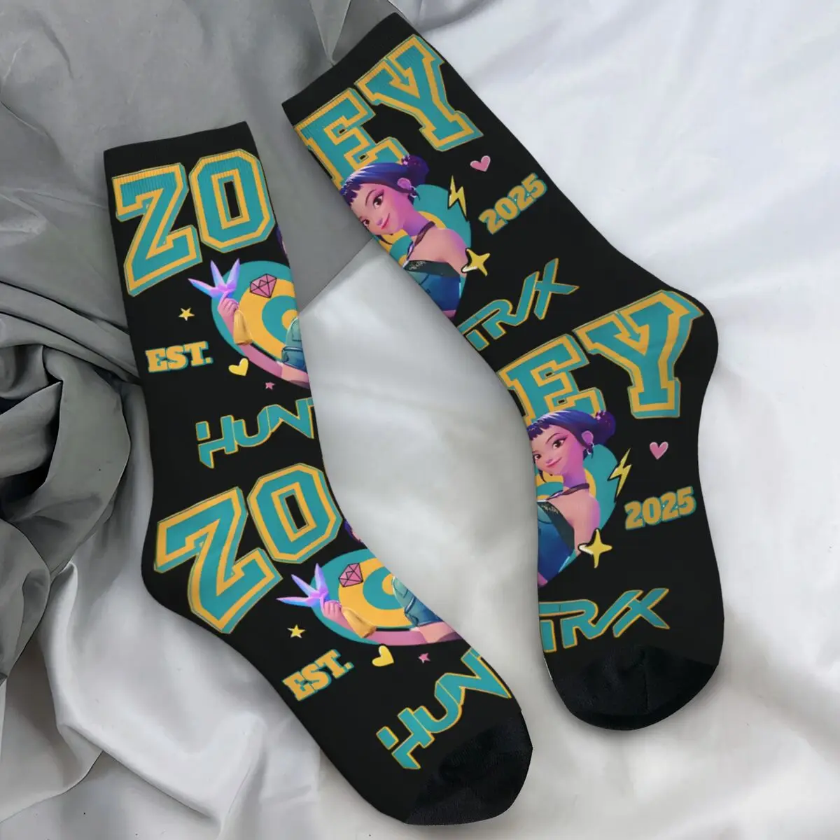 

Demon Hunters Zoey Socks Winter Stockings Kawaii Unisex Soft Breathable Socks Pattern Outdoor Anti Slip Socks