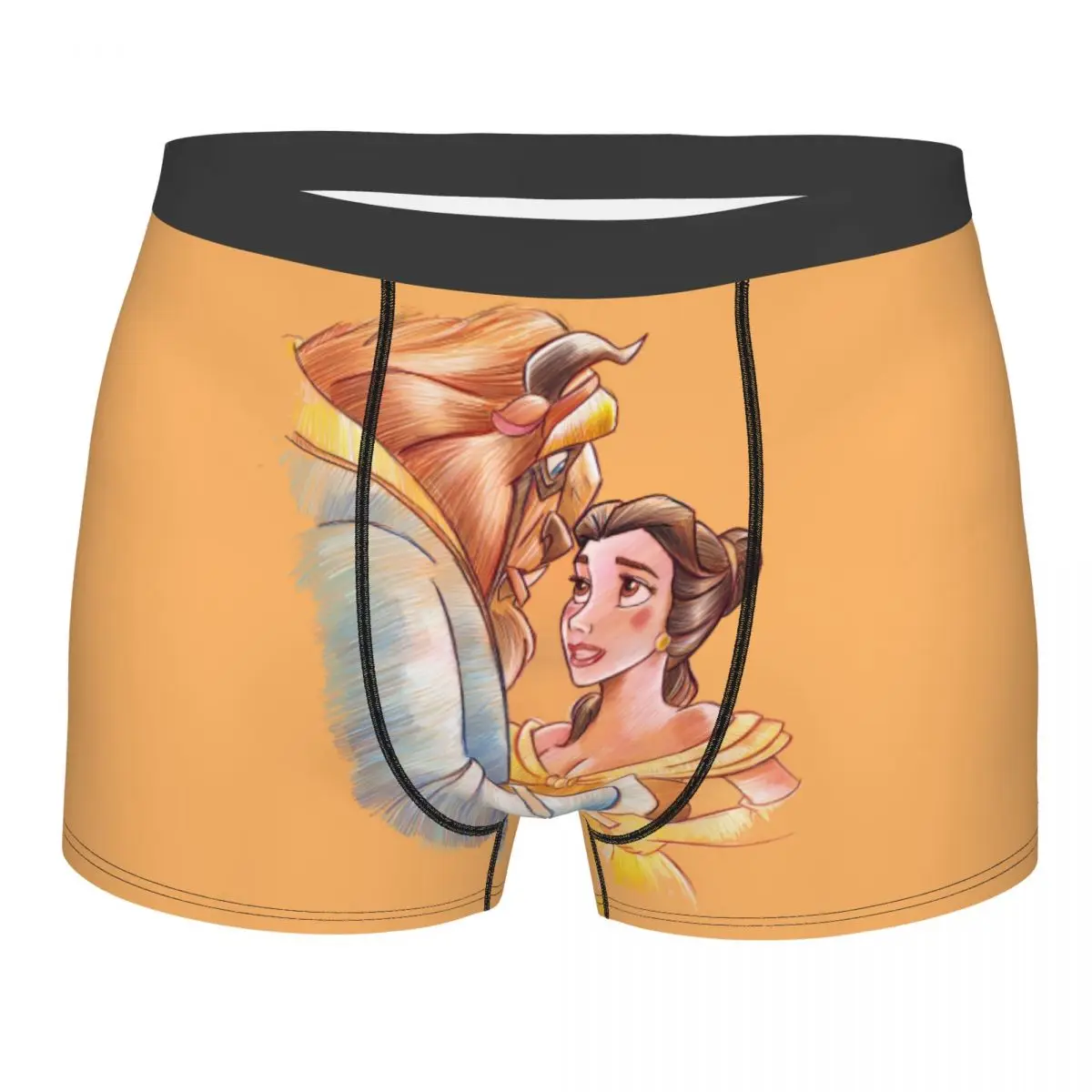 

Пользовательские крутые боксеры «Красавица и чудовище», шорты, мужские трусы, эластичные трусы, нижнее белье