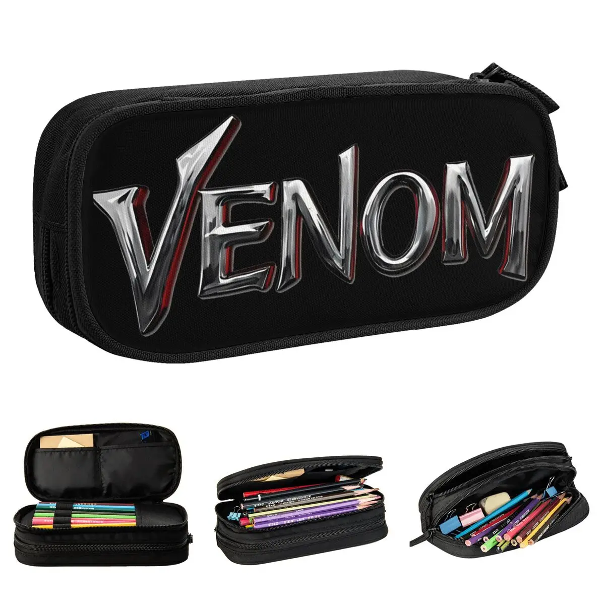 Creative Venom Logo Pencil Case Pencil Box Pen Box Kids Large Storage Bags School Supplies Gifts Stationery