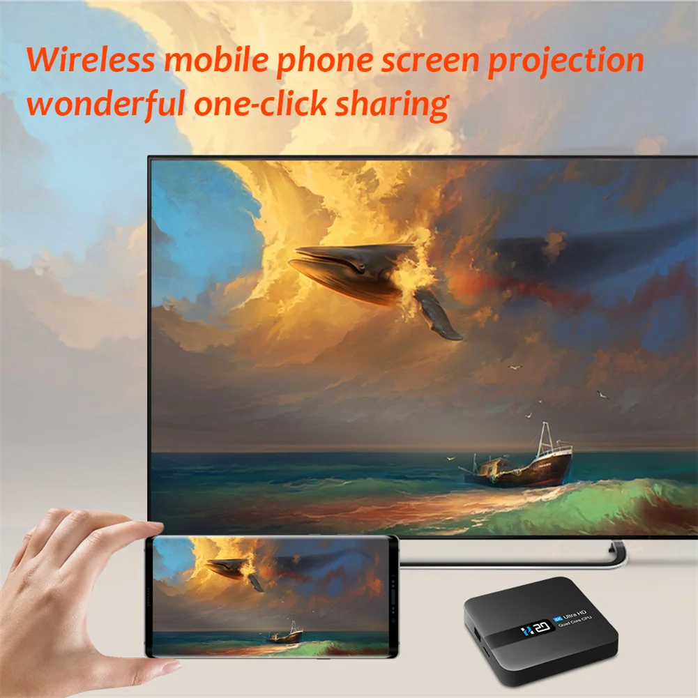 H20 PRO Smart Android TV Box Android 10.0 8GB WIFI 4K HD Media Player TV Box Android Play Store Very Fast 1080P Set Top Box GPU