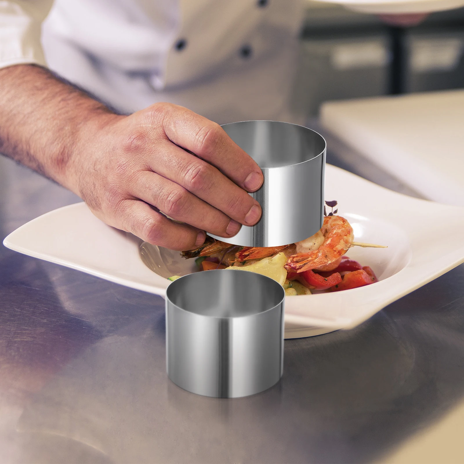 

3Pcs Stainless Steel Round Cold Dish Mold Simple Design Cold Dish Shaper Kitchen Utensil Use Lightweight Convenient to