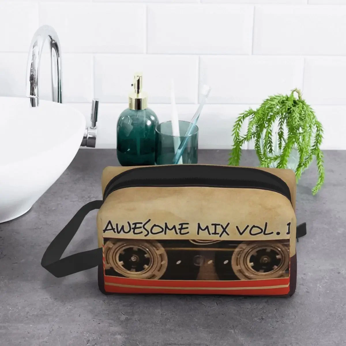 Awesome Mix Vol 1 tas penyimpanan portabel bisnis pria poliester tas kosmetik Travel wanita kantong cuci gantung