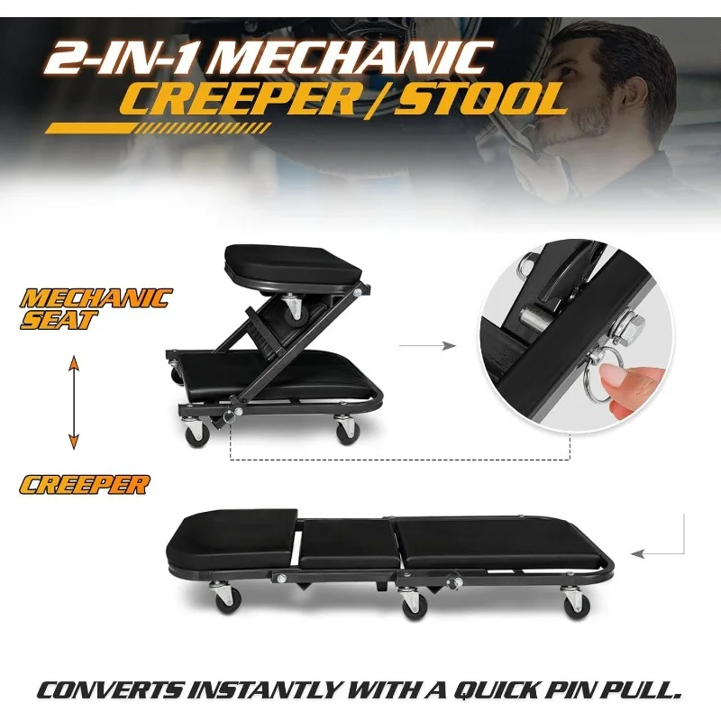 

Folding car repair bed 36 inches, car maintenance workbench,chair, repair shop, workbench, wheel roller,crawler seat,roller seat