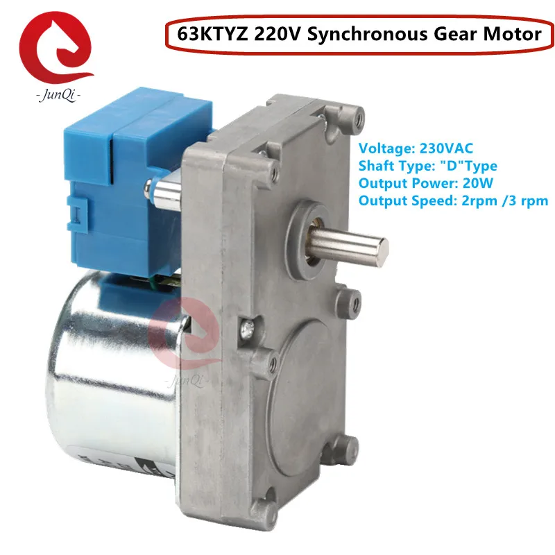 Customize 270Kg.cm 220VAC  63KTY  Synchronous Gear Motorauger feed motor motoreductor pellet stove auger motor wood pellet motor