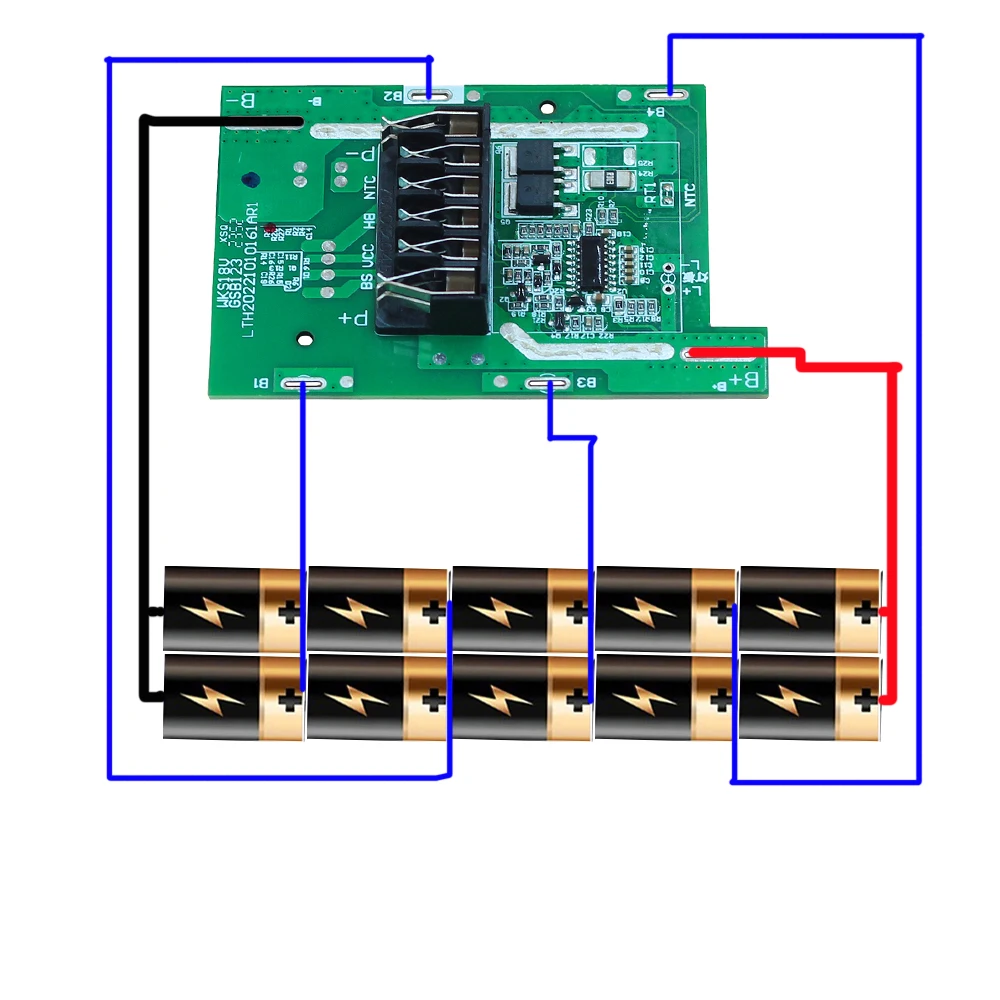 Doscing WA3578 LED Battery case With PCB BMS Circuit Board for Worx 20V DIY Capacity Lithium Electric Tool WU268 WA3525 WA3512